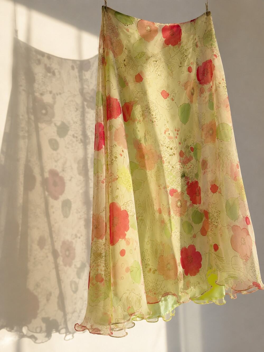 Cato Floral Chiffon Midi Skirt Size 14 Lined Flowy Y2K Romantic